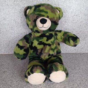 Build A Bear Plush Camouflage Teddy Bear Green Camo Stuffed Animal Toy